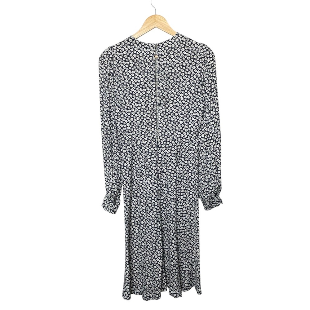 Reformation Josephine Long Sleeve Floral Midi Dress Navy Blue - Picture 4 of 12